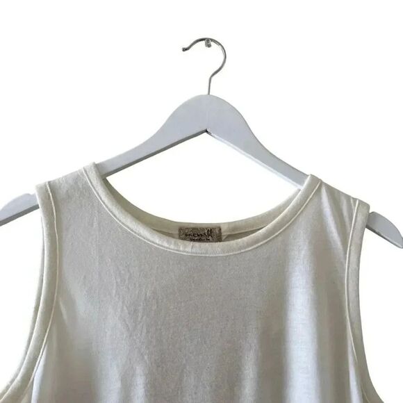 One World White Sleeveless Bohemian  Festival Back Cut Out Solid SZ M # 1223 - Picture 2 of 12